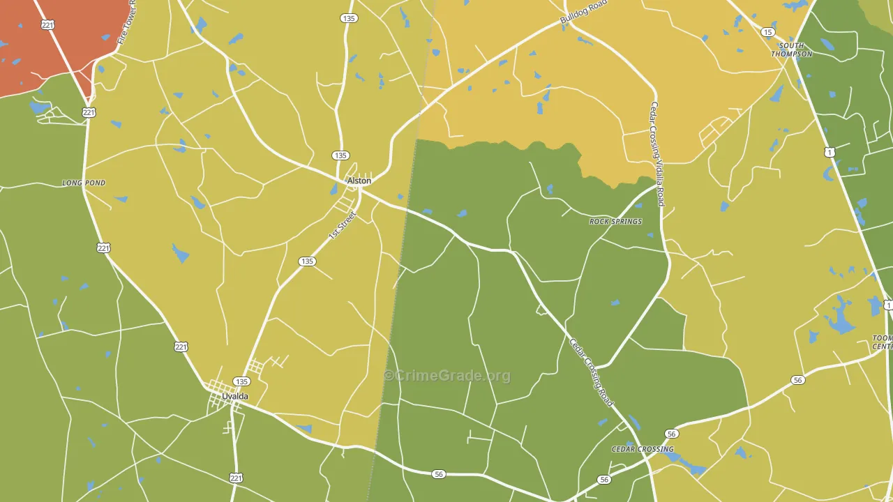 Alston, GA Map of Assault Rates