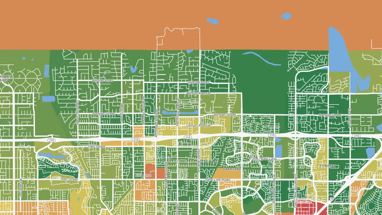 Alta Loma, CA Map of Assault Rates