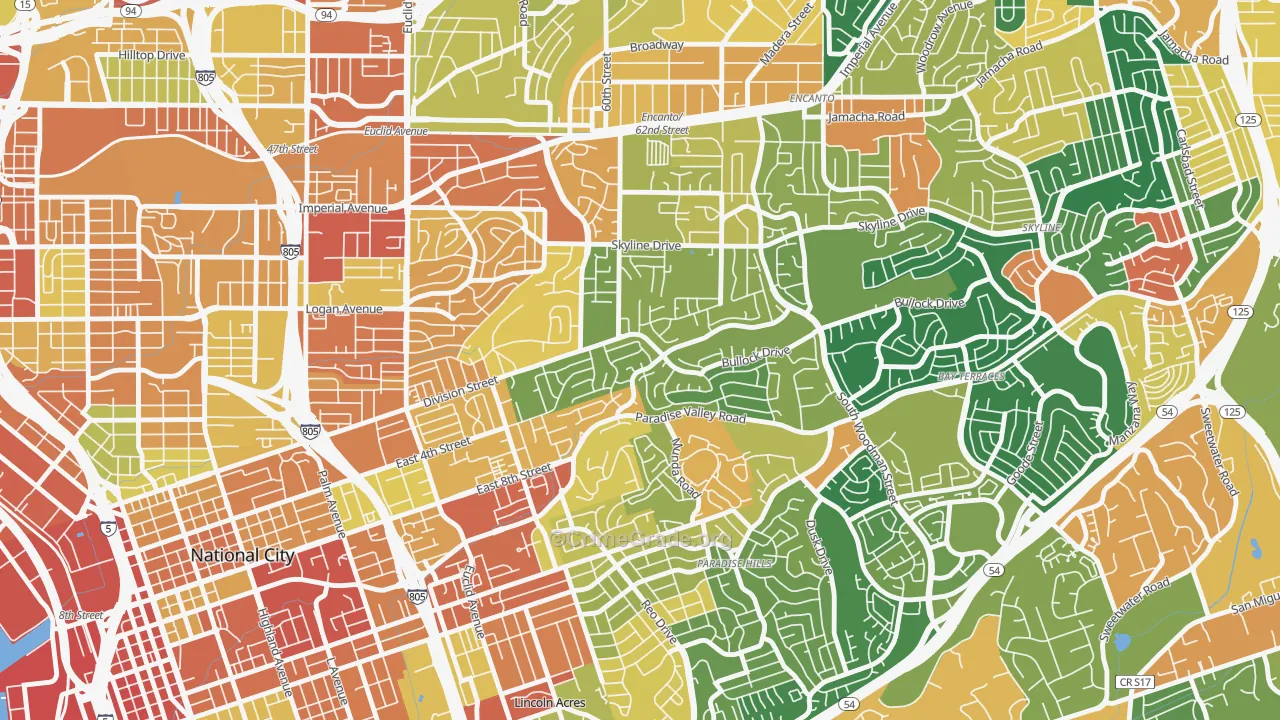Alta Vista, San Diego, CA Map of Assault Rates