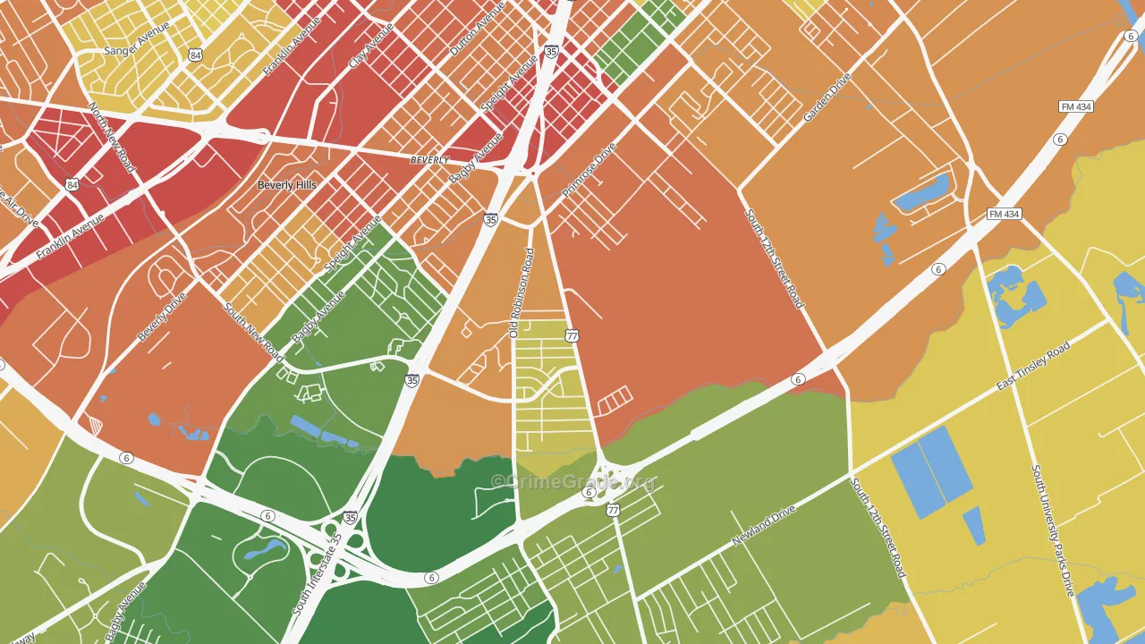 Alta Vista-Waco, Waco, TX Map of Assault Rates