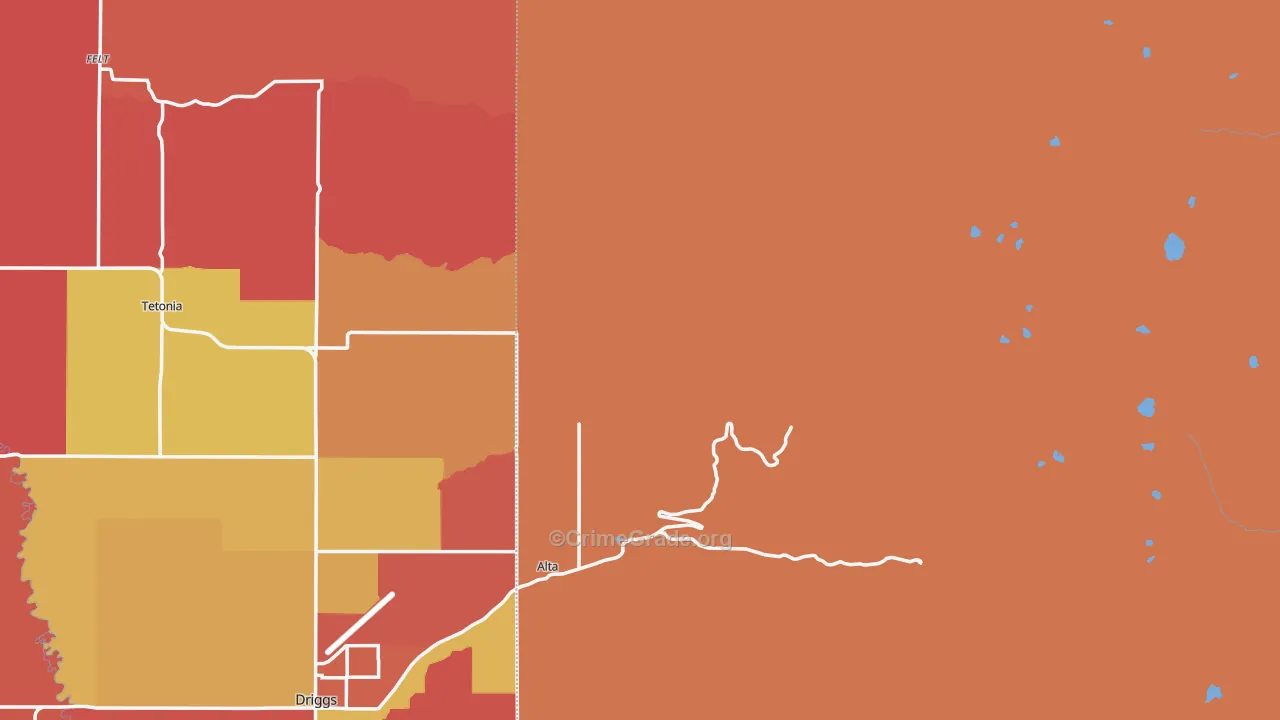 Alta, WY Map of Assault Rates