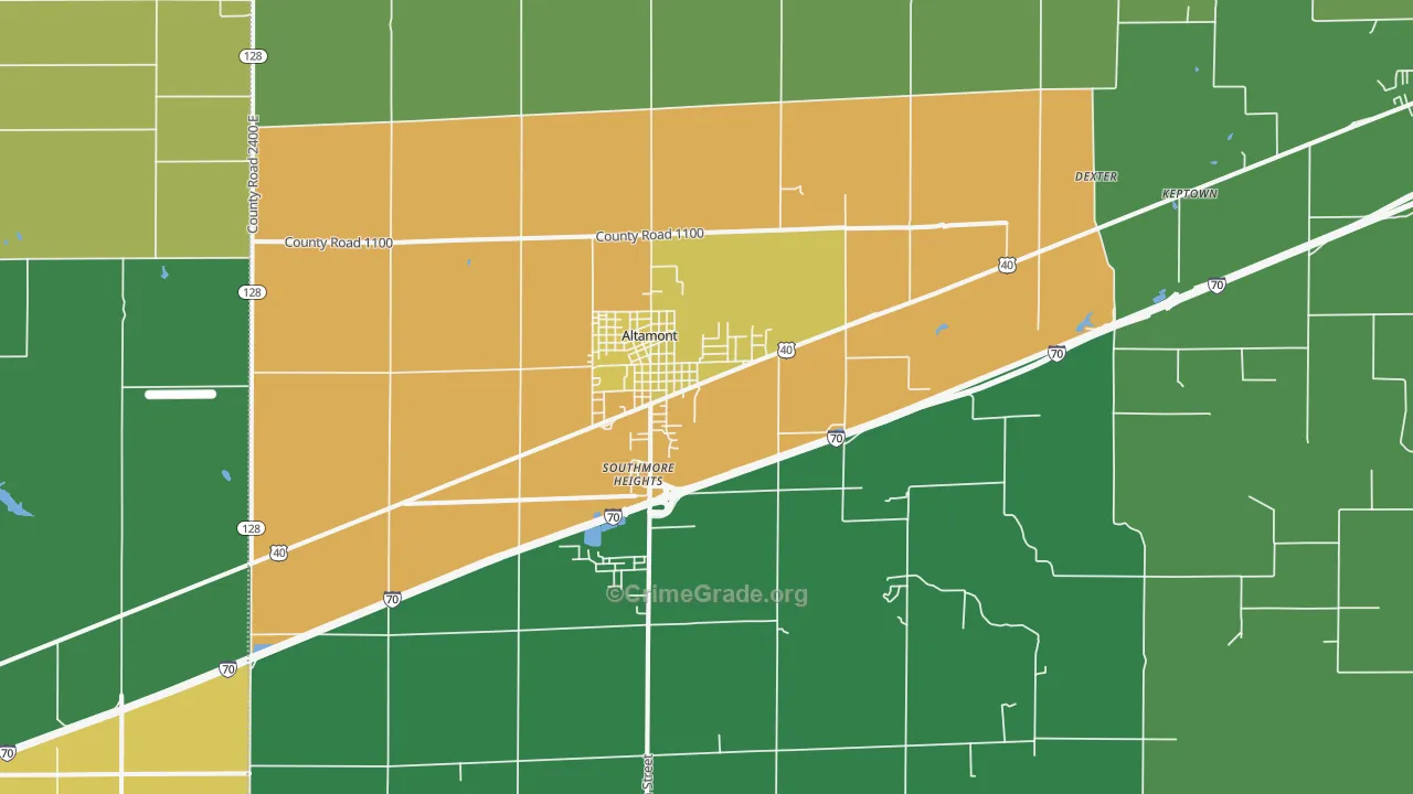 Altamont, IL Map of Assault Rates