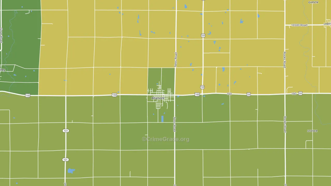 Altamont, KS Map of Assault Rates