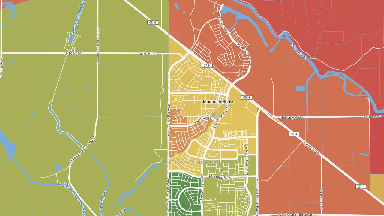 Altamont, Mountain House, CA Map of Assault Rates