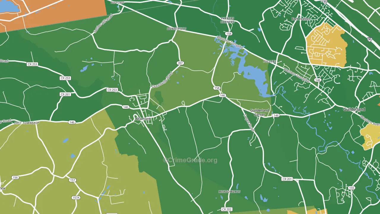 Altamont, NY Map of Assault Rates