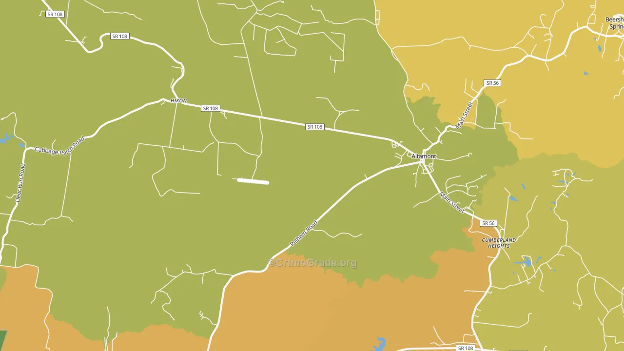 Altamont, TN Map of Assault Rates