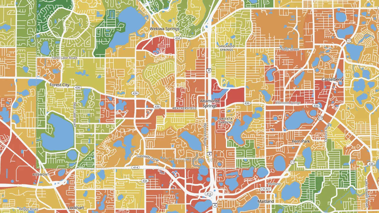 Altamonte Springs, FL Map of Assault Rates