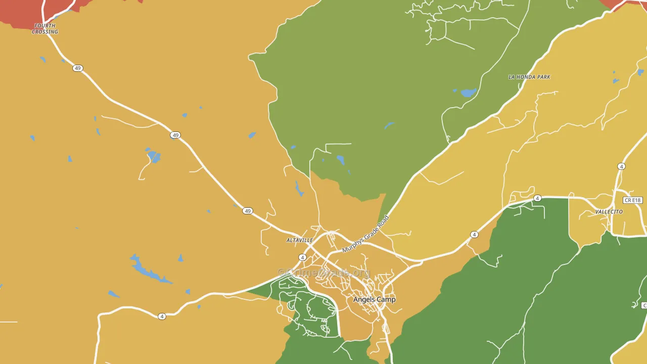 Altaville, CA Map of Assault Rates