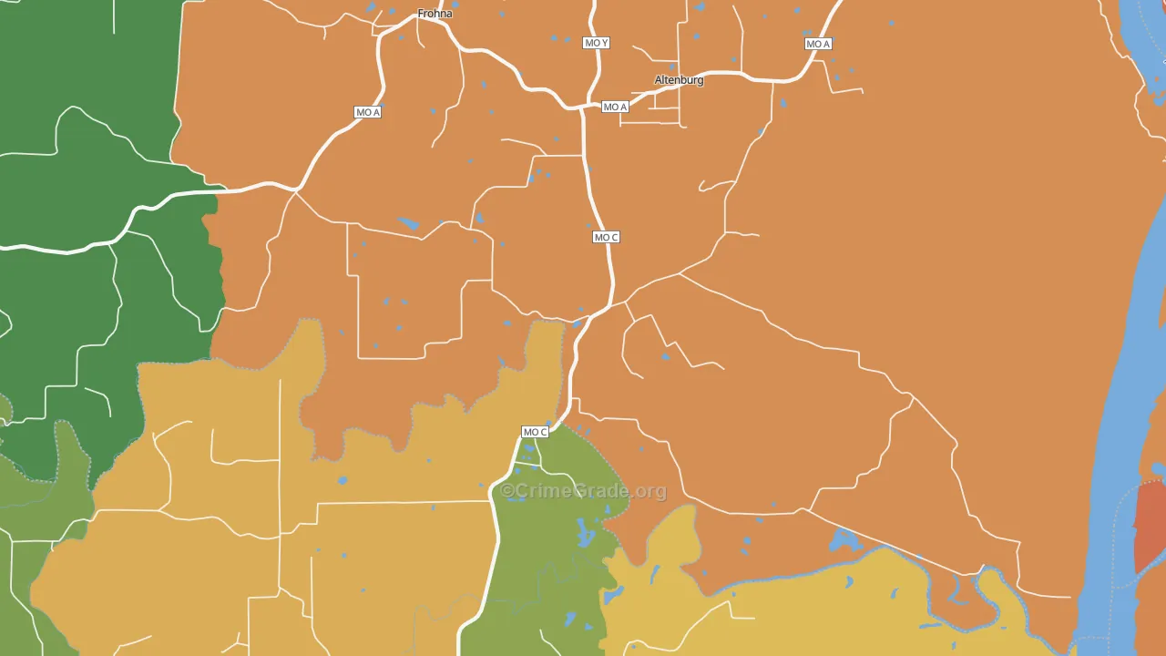Altenburg, MO Map of Assault Rates