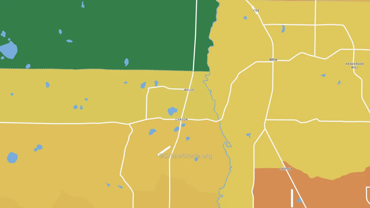 Altha, FL Map of Assault Rates