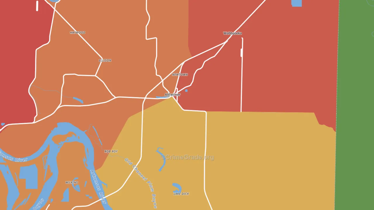 Altheimer, AR Map of Assault Rates