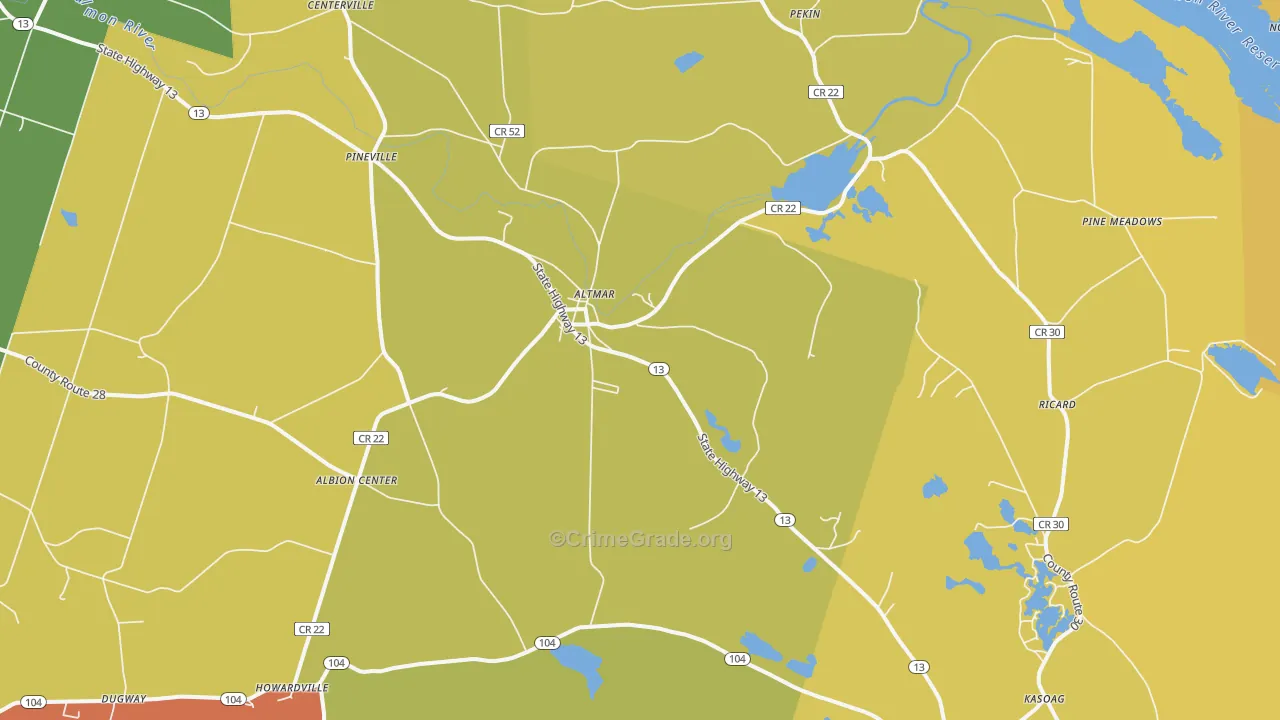 Altmar, NY Map of Assault Rates