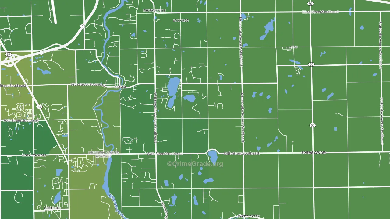 Alto, MI Map of Assault Rates