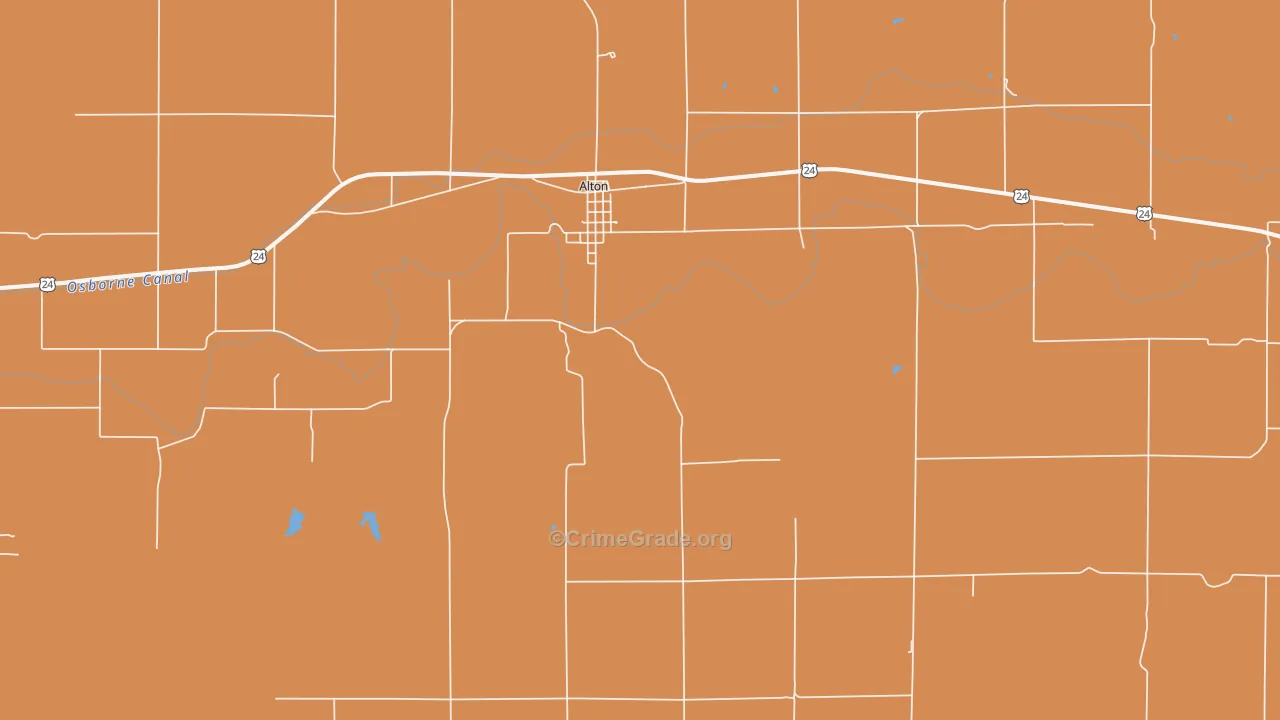 Alton, KS Map of Assault Rates