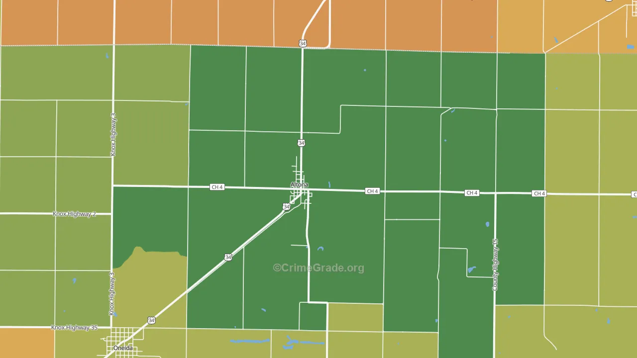 Altona, IL Map of Assault Rates