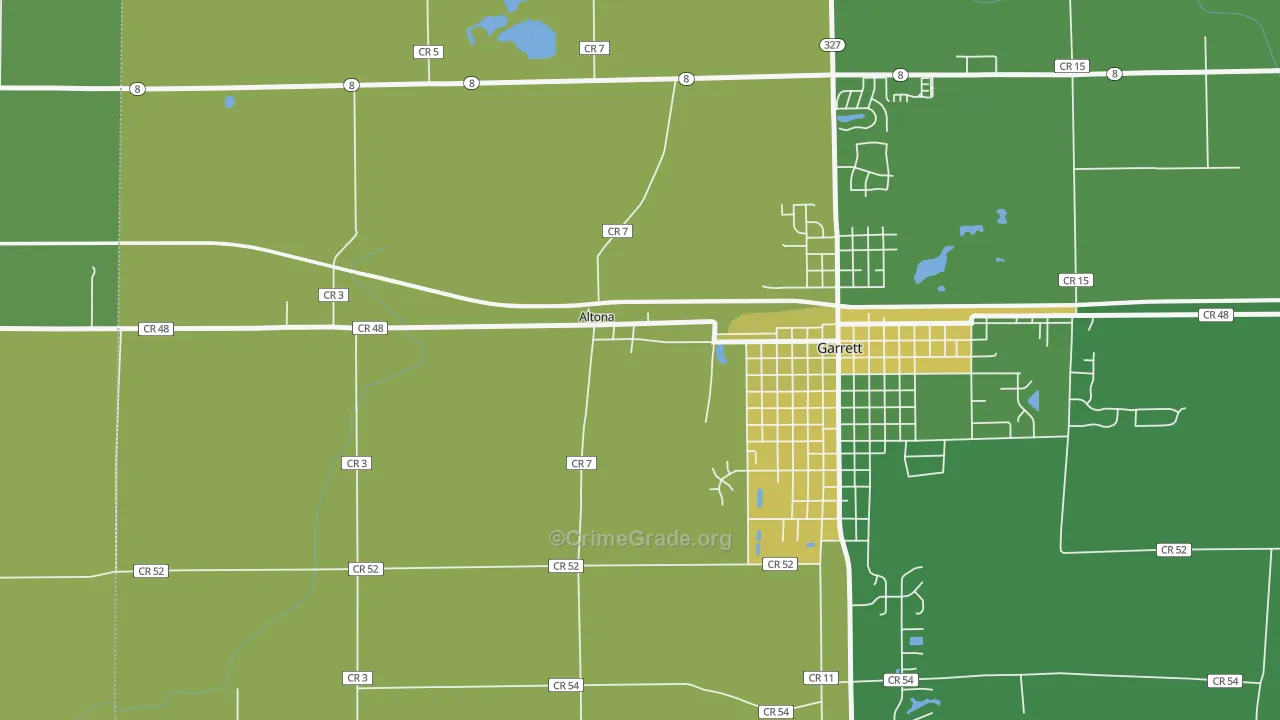 Altona, IN Map of Assault Rates