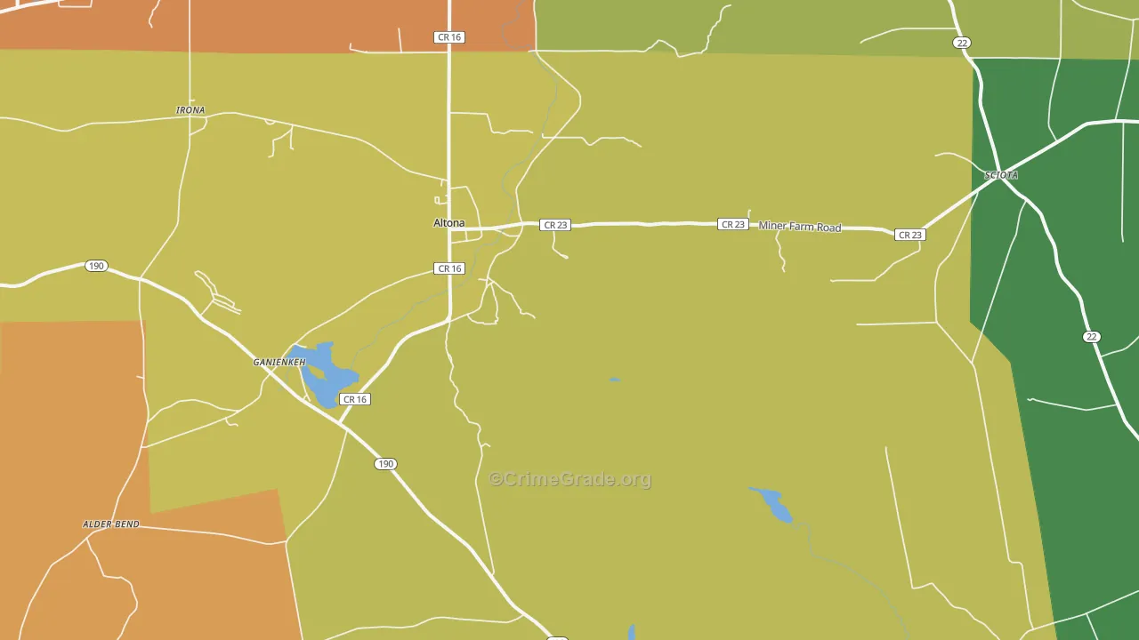 Altona, NY Map of Assault Rates