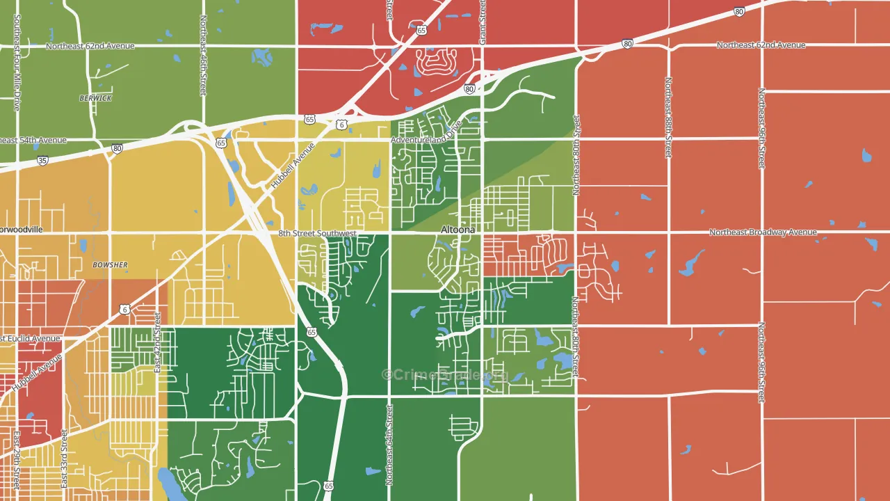 Altoona, IA Map of Assault Rates