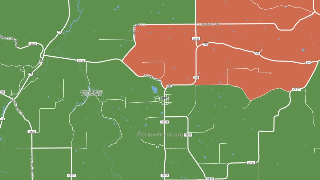 Altura, MN Map of Assault Rates