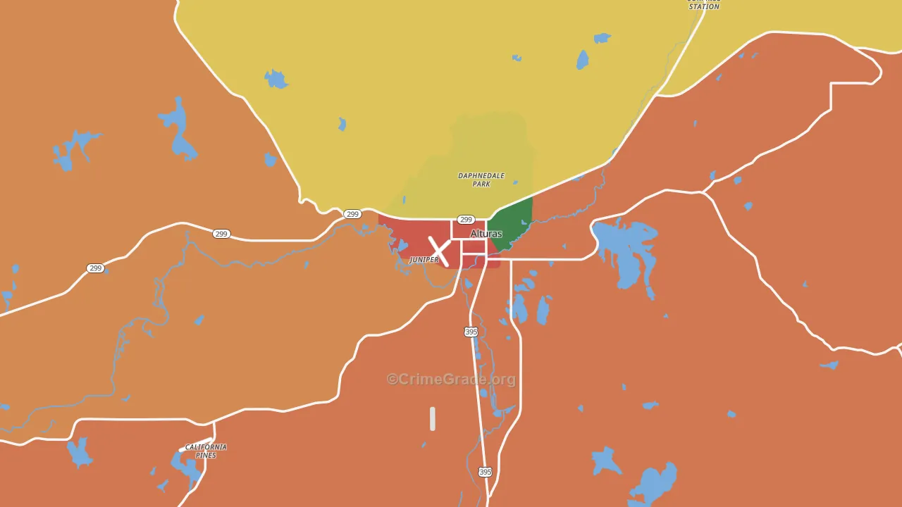 Alturas, CA Map of Assault Rates