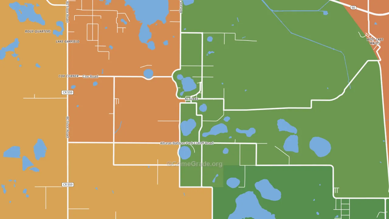 Alturas, FL Map of Assault Rates