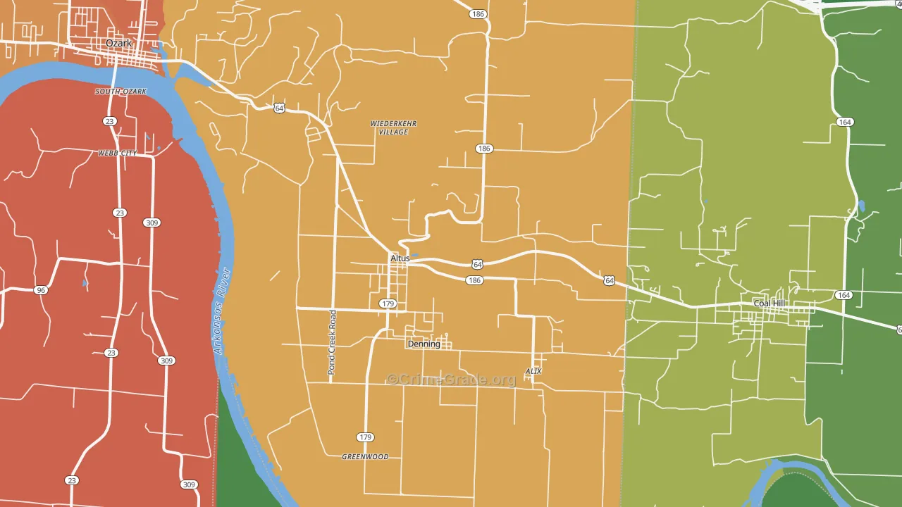 Altus, AR Map of Assault Rates