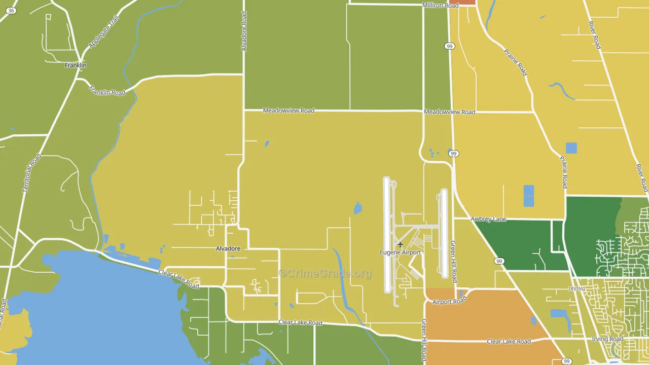 Alvadore, OR Map of Assault Rates