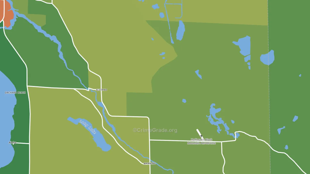 Alverno, MI Map of Assault Rates