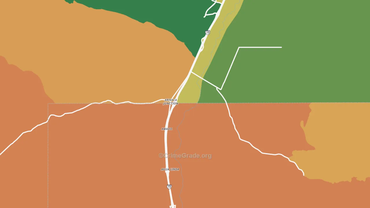 Amado, AZ Map of Assault Rates