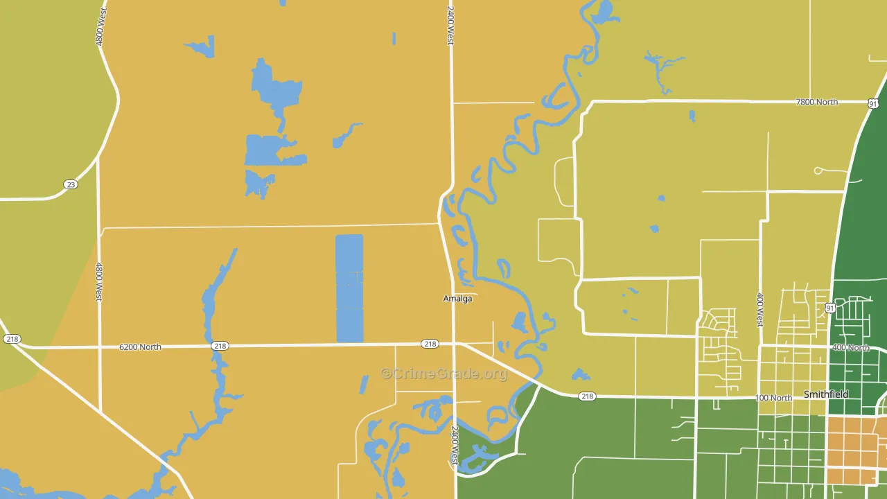 Amalga, UT Map of Assault Rates