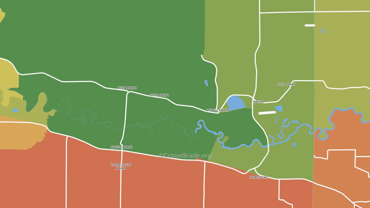 Amana, IA Map of Assault Rates