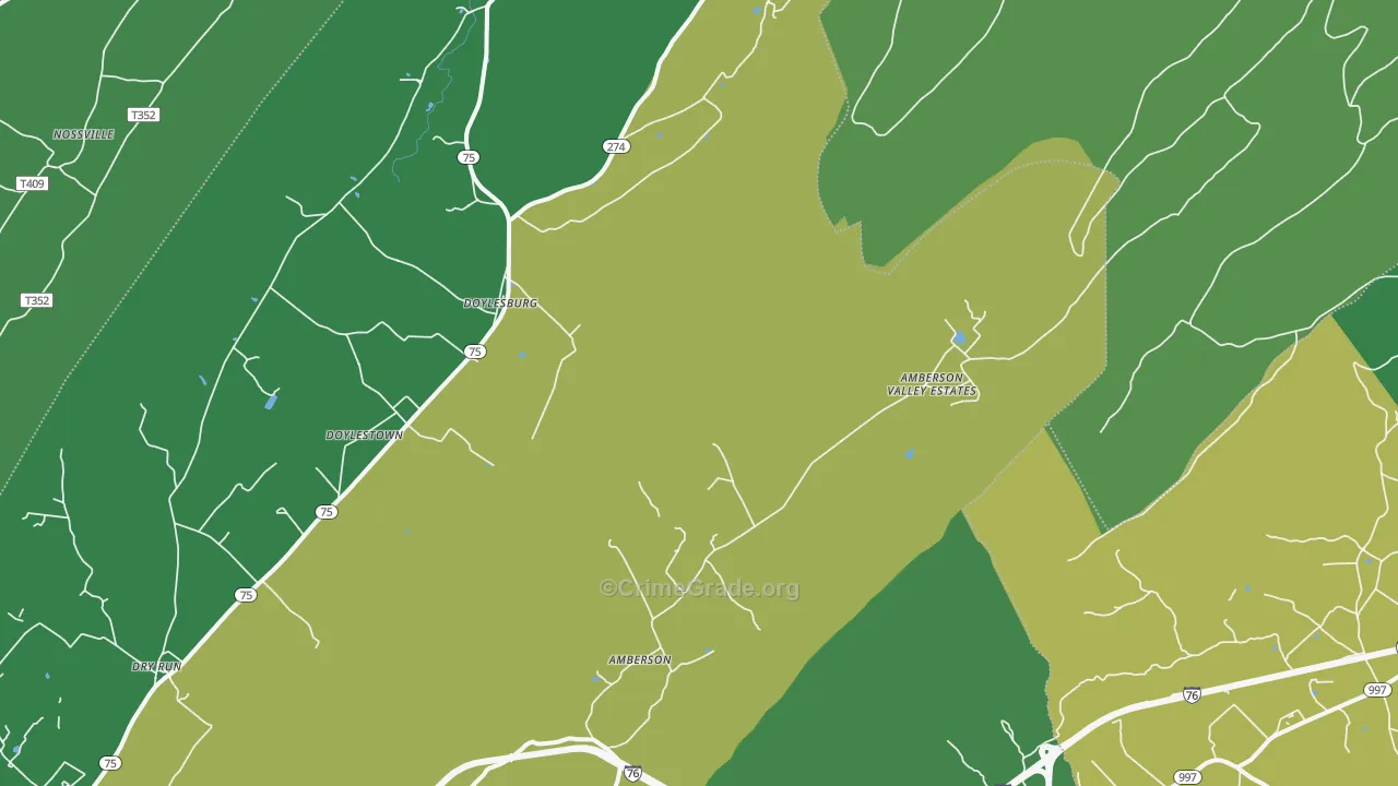 Amberson, PA Map of Assault Rates