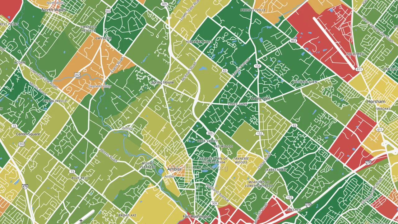 Ambler, PA Map of Assault Rates