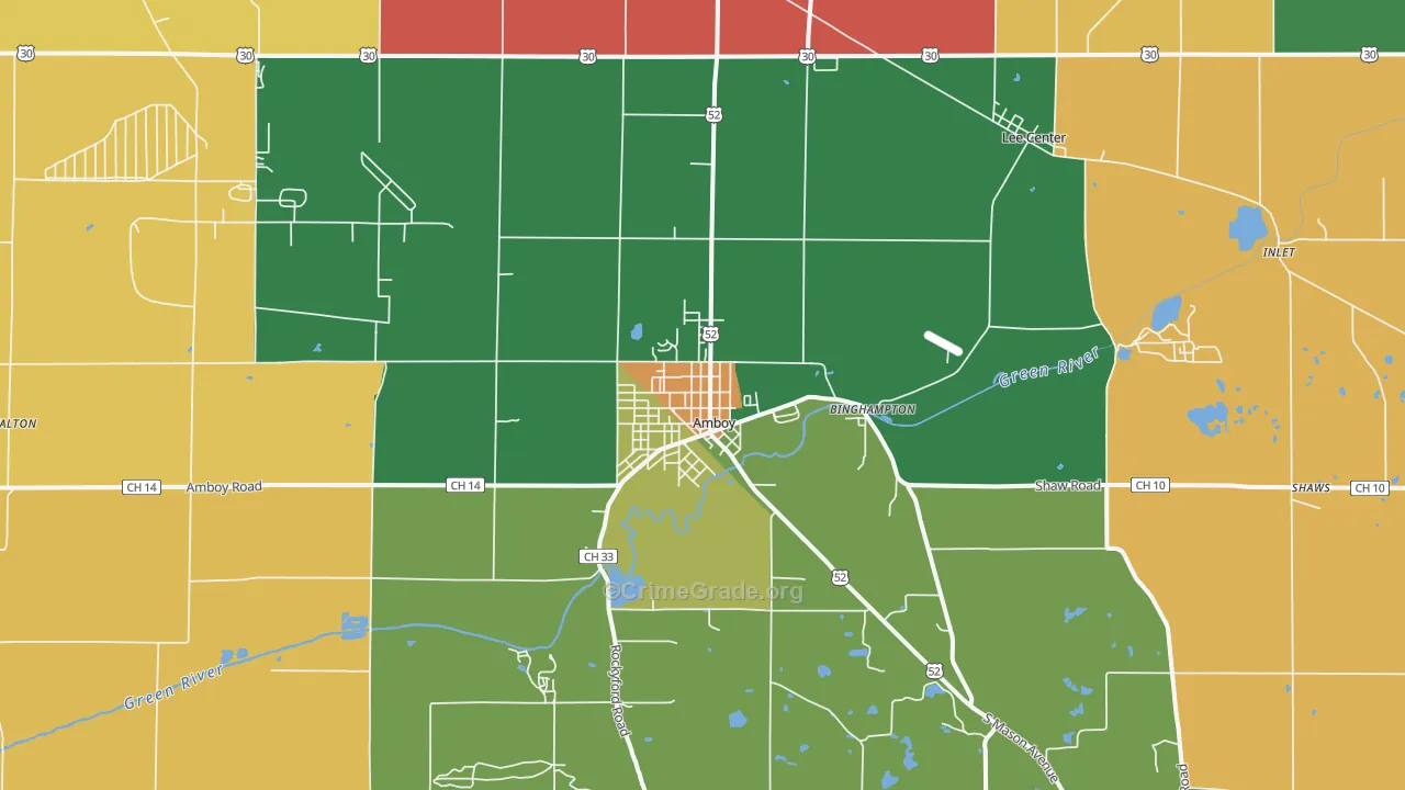 Amboy, IL Map of Assault Rates