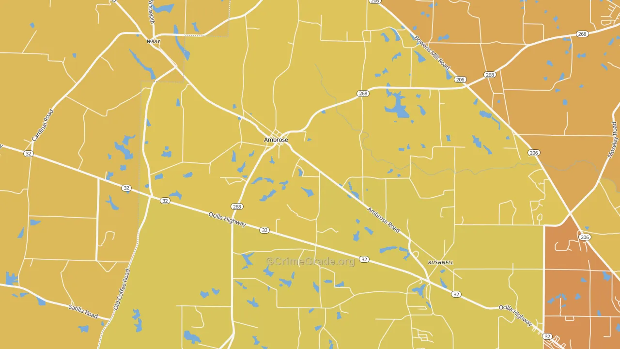 Ambrose, GA Map of Assault Rates