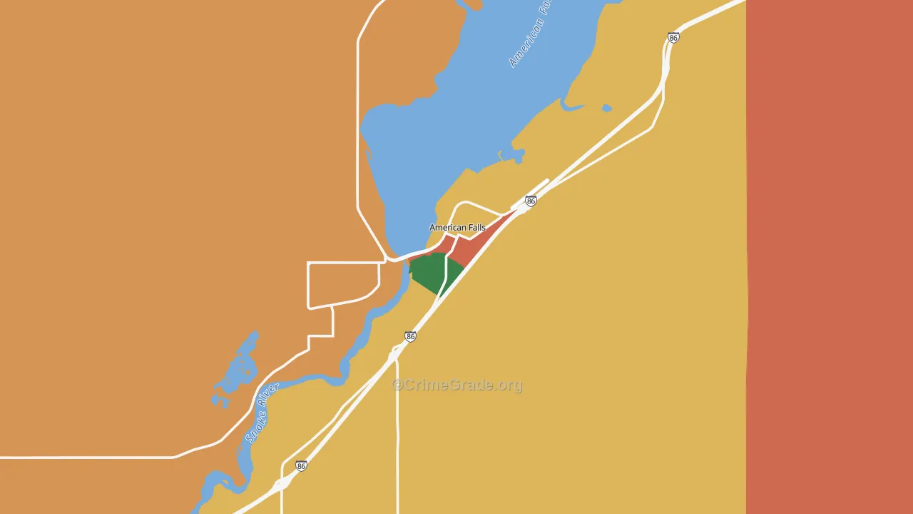 American Falls, ID Map of Assault Rates