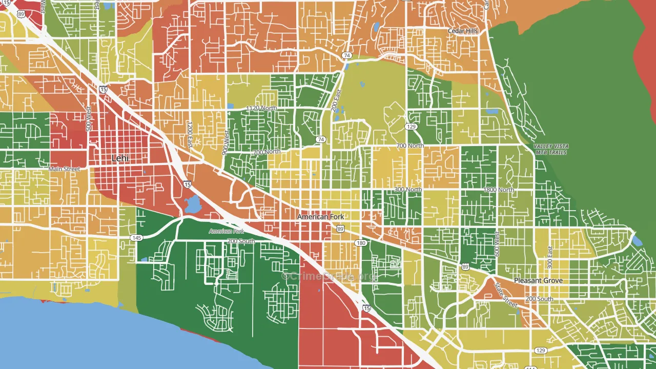American Fork, UT Map of Assault Rates