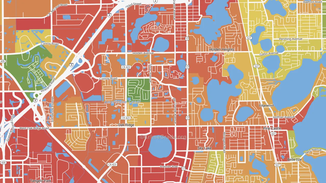 Americana, Oak Ridge, FL Map of Assault Rates