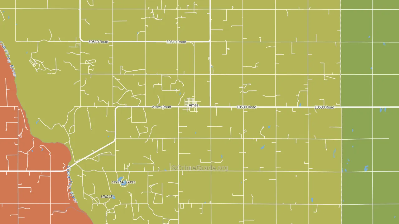 Ames, OK Map of Assault Rates