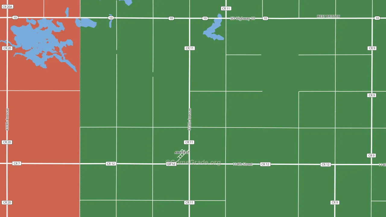 Amherst, SD Map of Assault Rates
