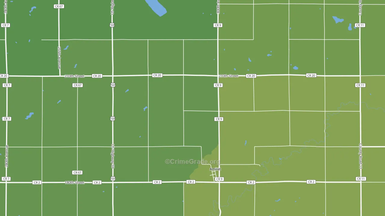 Amiret, MN Map of Assault Rates