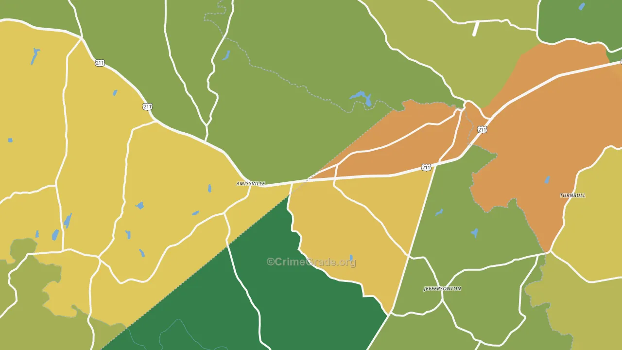 Amissville, VA Map of Assault Rates