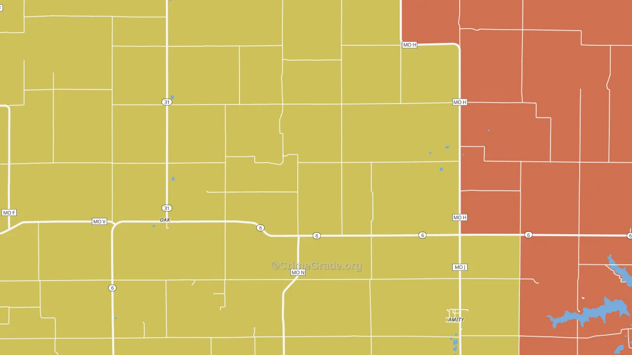 Amity, MO Map of Assault Rates
