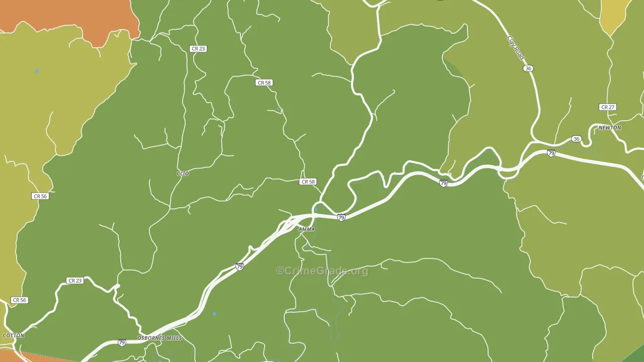 Amma, WV Map of Assault Rates