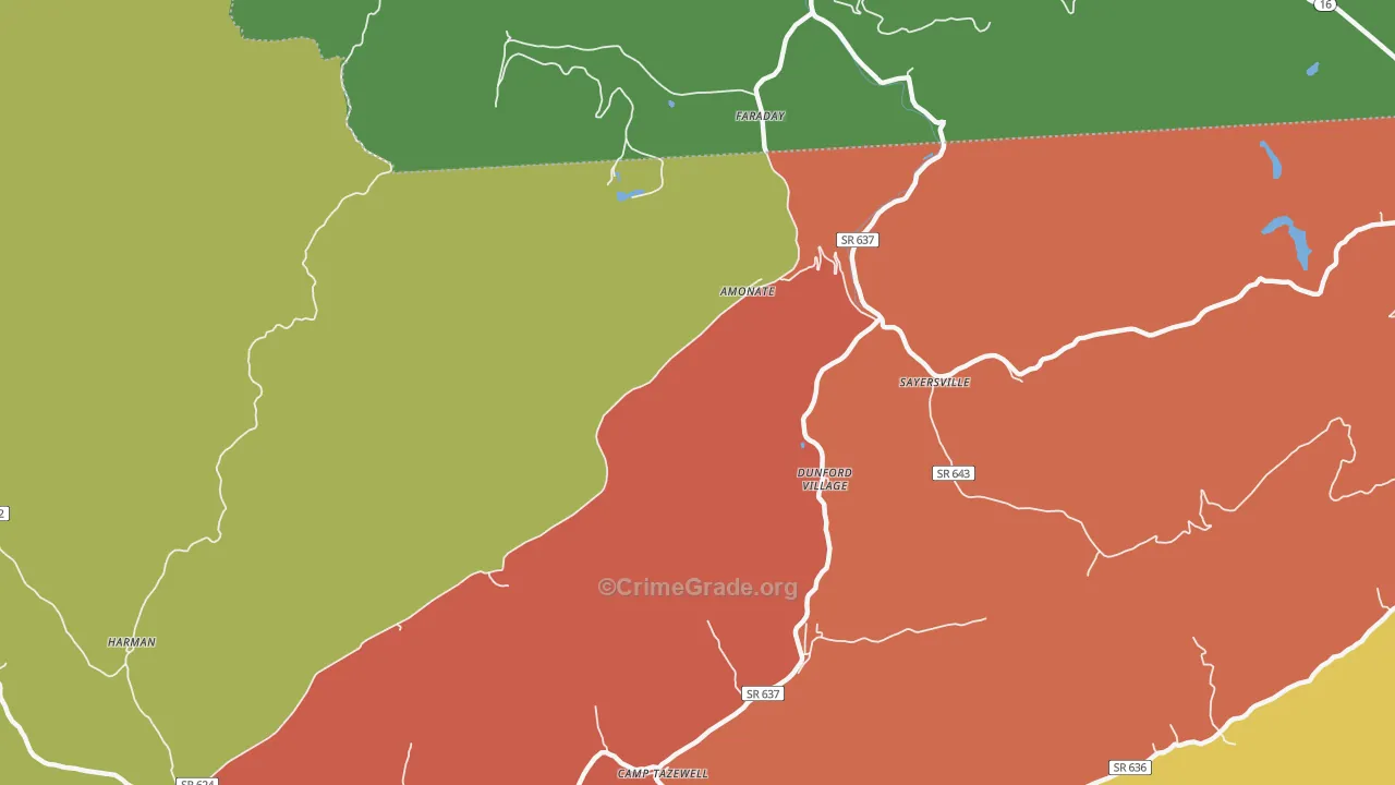 Amonate, VA Map of Assault Rates