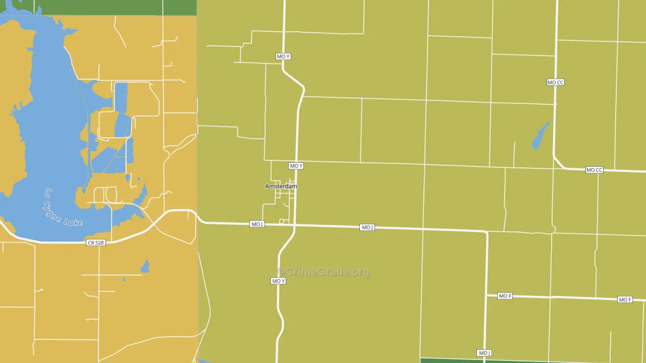 Amsterdam, MO Map of Assault Rates
