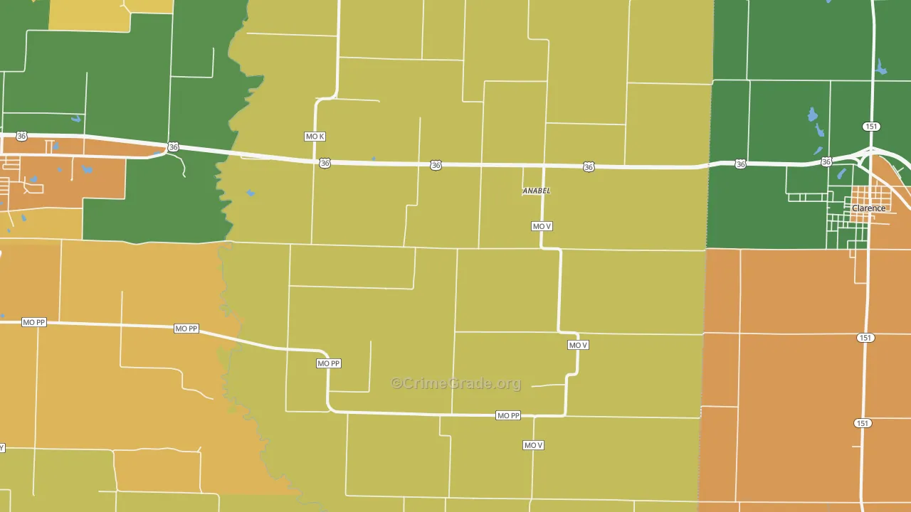 Anabel, MO Map of Assault Rates