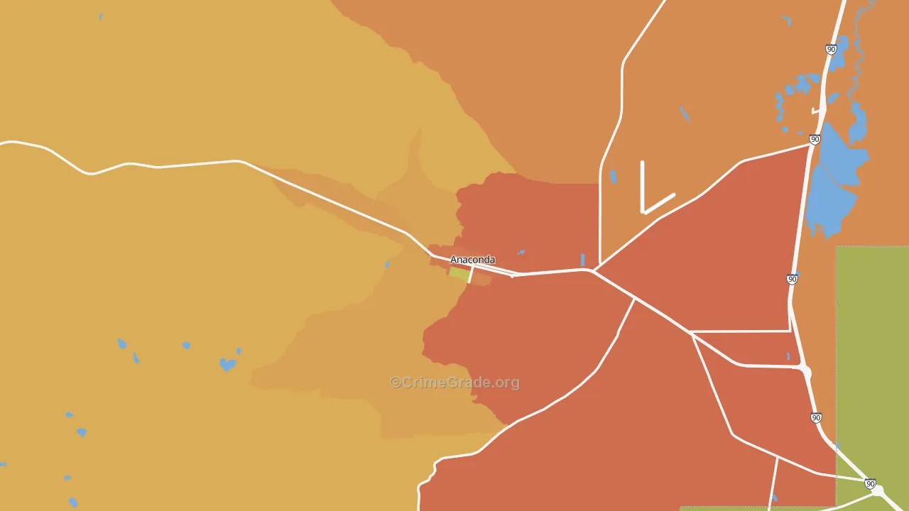 Anaconda, MT Map of Assault Rates