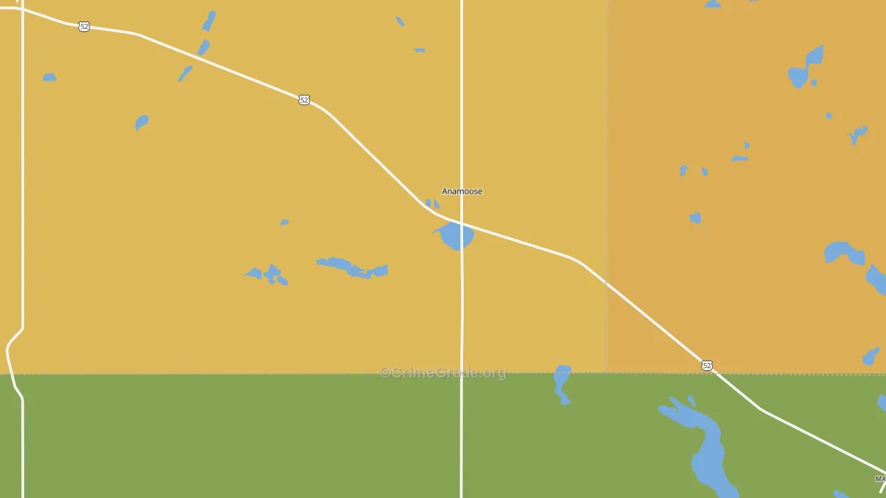 Anamoose, ND Map of Assault Rates