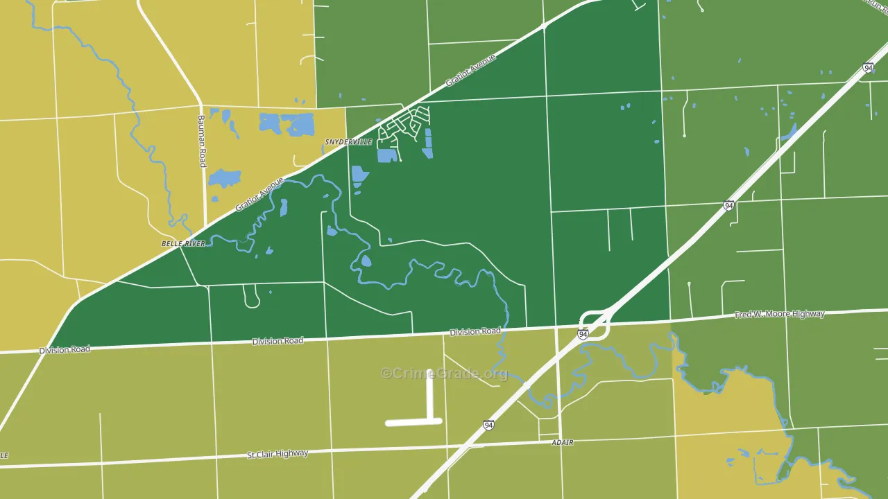 Anchorville, MI Map of Assault Rates